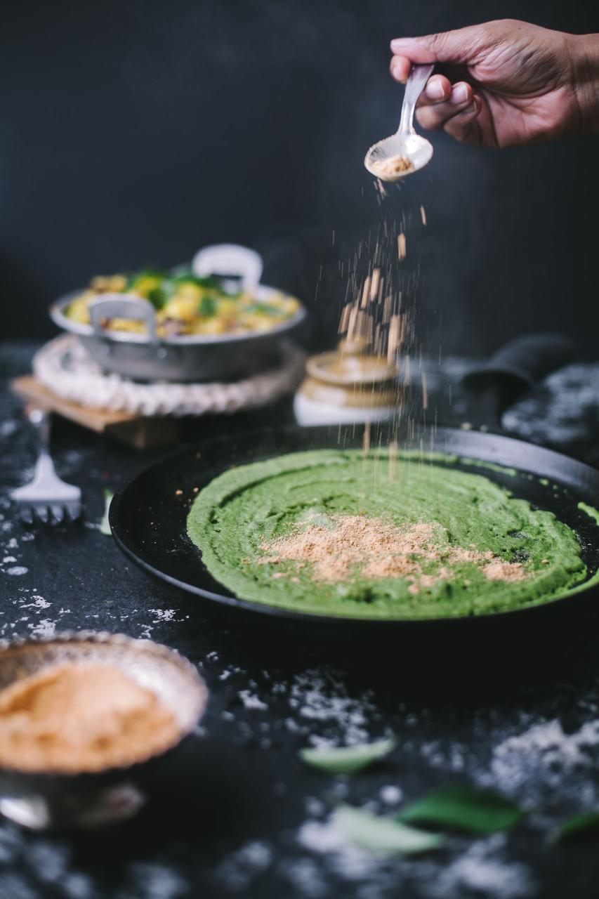 Palak Pesarattu | Spinach Mung Bean Crepe - Playful Cooking | Recipe |  Food, Greens recipe, Vegetarian snacks