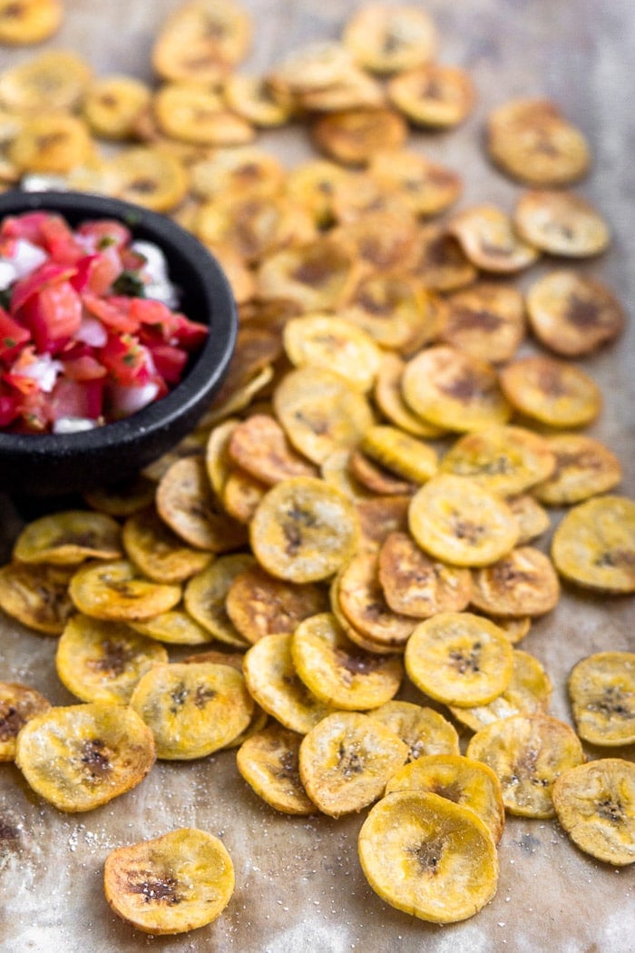 Healthy Baked Plantain Chips (Paleo) - Eat the Gains