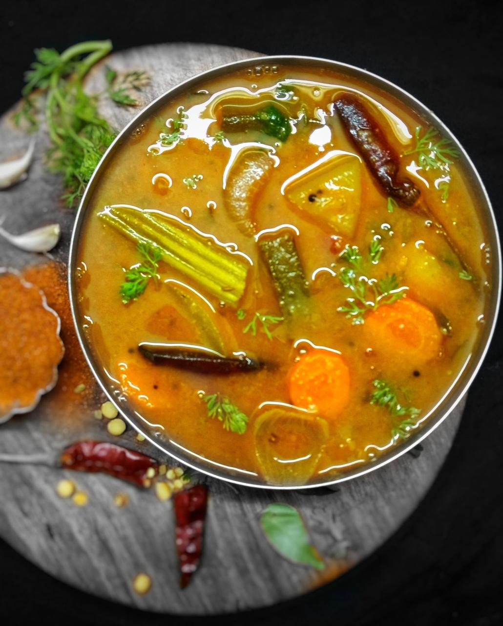 Vegetable Sambar recipe | Mixed Vegetable Sambar - Cook with San